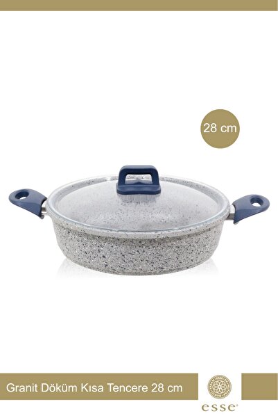 Esse Granit Kısa Basık Karnıyarık Pilav Tenceresi Döküm 28 Cm E0036