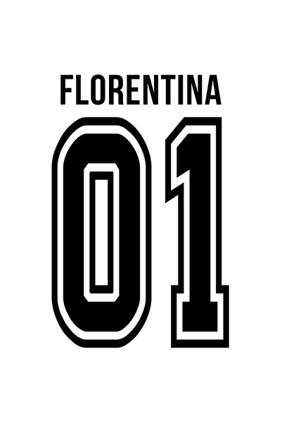 StoryGift Romania Sticker Eticheta 40CM Cu Textul Florentina, si Numarul 01, ...