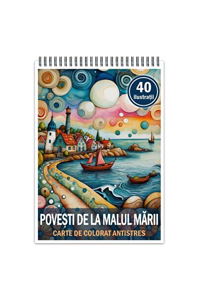 Legendary Gifts Carte de colorat antistres, 40 de ilustrații, povești de la mare, format A4