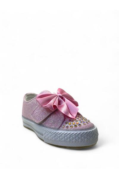 Tuğba Ortopedi 1210 Orthopedic Girl's Preschool Pink Glitter Ribbon Lighted Sneaker