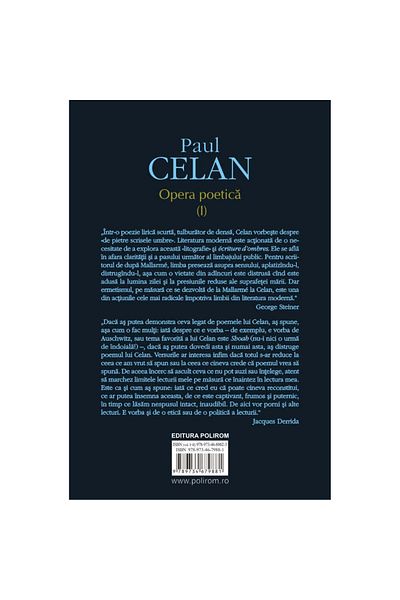 Polirom Poetic work I - Paul Celan, ed. 2019