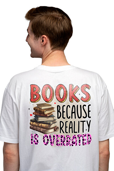 StoryGift Romania Tricou bărbătesc cu mesajul „cărți, pentru că realitatea es...