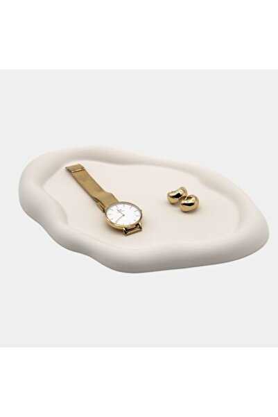 Ziani Tavă decorativă din ceramică Cloud, albă