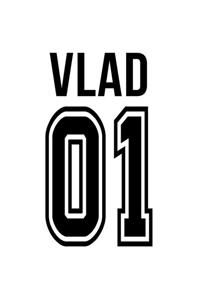 StoryGift Romania Sticker Autocolant 70CM Cu Textul Vlad, si Numarul 01, Cel ...