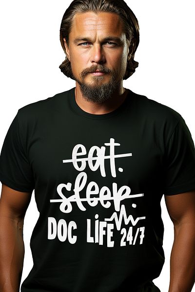 StoryGift Romania Men's T-shirt for doctors who put their job first 24/7 with print on the front, 10 STG