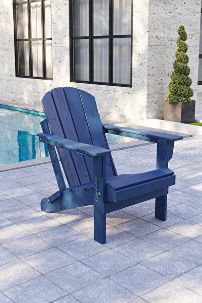 Garpim Mavi Adirondack Serisi Klasik Katlanır Sandalye, Mavi Koltuk, Balkon,bahçe,cafe Mobilyaları
