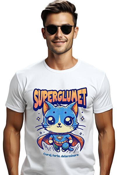 StoryGift Romania Tricou bărbătesc Super Joker, Supererou, Pisică Zburătoare ...