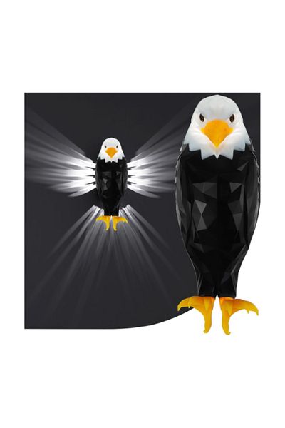 MACON Lifelike Bald Eagle Wall Light – Magnetic LED Lamp with Remote & Timer, USB Rechargeable