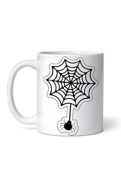 OEM Cană albă personalizată, păianjen de Halloween cu pânză, INOVATIX®. 330ml