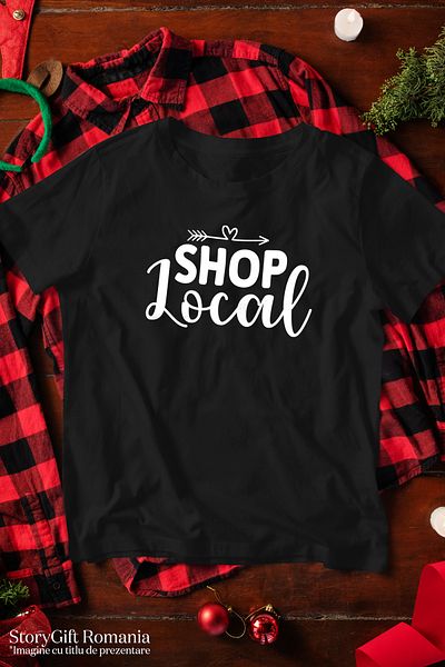 StoryGift Romania Men's T-shirt For Those Who Work At A Local Store With English Text And Stg Print