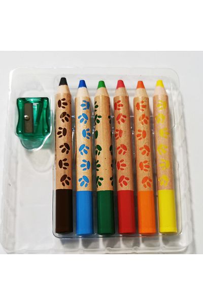 zola Set 6 creioane colorate, diferite culori si 6 cartonase cu ferma