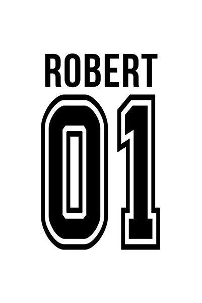 StoryGift Romania Sticker Autocolant 70CM Cu Textul Robert, si Numarul 01, Ce...