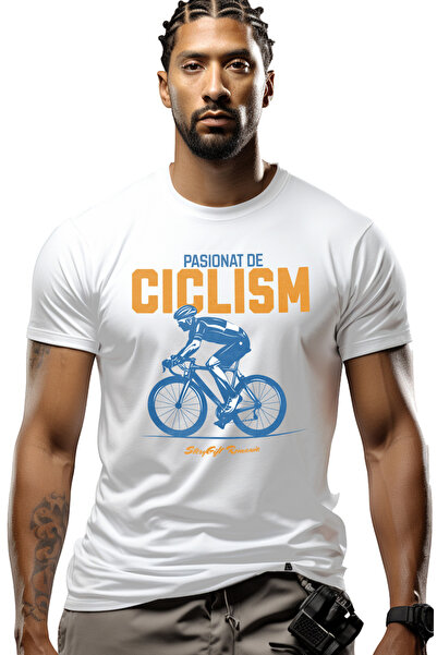 StoryGift Romania Tricou Barbati Om ciclist pe bicicleta, iubitor de adventur...
