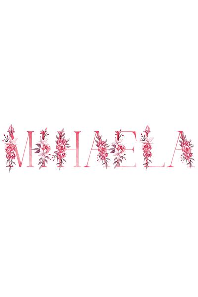StoryGift Romania Sticker Autocolant 70CM Cu Numele Mihaela, Floral, Colorat, Creativ, Frumos, Unicat cu Margini