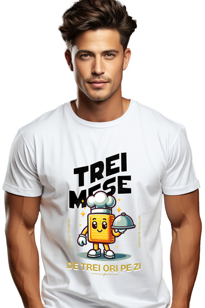 StoryGift Romania Tricou Barbati Bucatar cheff trei mese de trei ori pe zi cu...