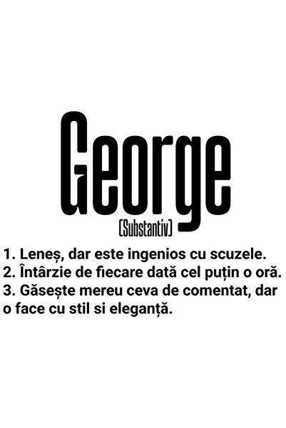 StoryGift Romania Sticker Eticheta 50CM Cu Numele George, Amuzant, Lenes, Hai...