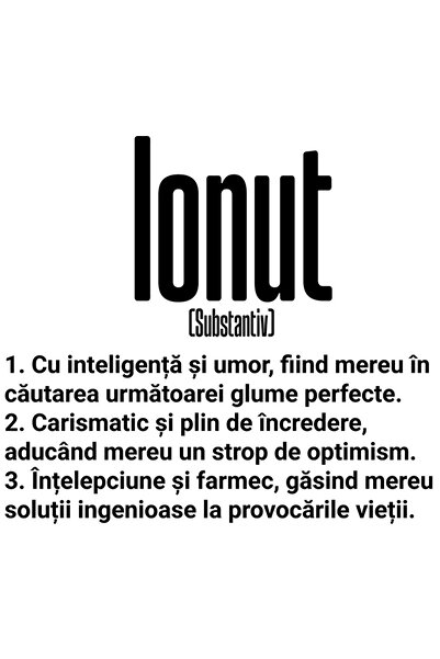 StoryGift Romania Sticker Eticheta 50CM Cu Numele Ionut, Inteligenta, Umor, C...