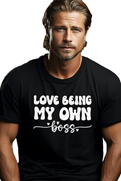 StoryGift Romania Tricou bărbătesc cu inimioare și textul „I Love Being My Ow...