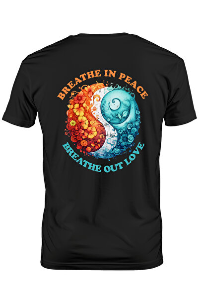 StoryGift Romania Tricou Barbati cu mesajul "Breathe in peace, breathe out lo...