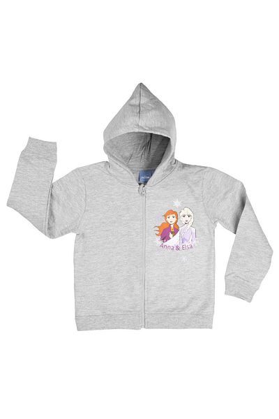 Frozen Girls' hoodie, gray, 122-128 cm, Frozen, Disney