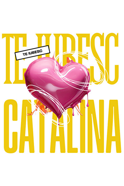 StoryGift Romania Sticker Eticheta 40CM Te Iubesc Catalina, Dragoste, Inima, ...