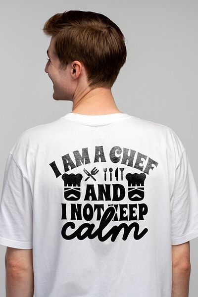 StoryGift Romania Men's T-shirt for chefs who are not at all calm with print on the back, 100% CottonSTG