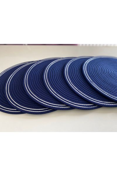 ELÇİÇEK HOME Placemat, American Service Navy Blue 2 Pieces
