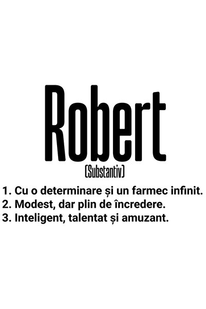StoryGift Romania Sticker Eticheta 40CM Cu Numele Robert, Determinare, Modest...