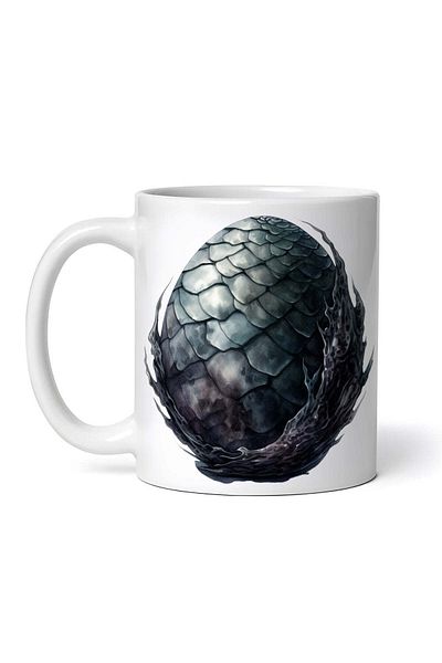 OEM Cană albă personalizată, Ou de dragon cu aripi, INOVATIX®. 330ml