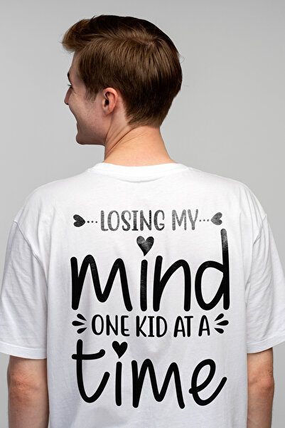StoryGift Romania Men's T-shirt With Hearts And The Message "i'm Losing My Mind, One Child At A Time" - Stg Worries
