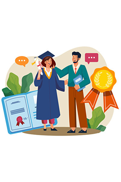 StoryGift Romania Sticker Autocolant 70CM Cu Absolvire, Student, Diploma, Panglica, Medalie, cu Margini Albe, P