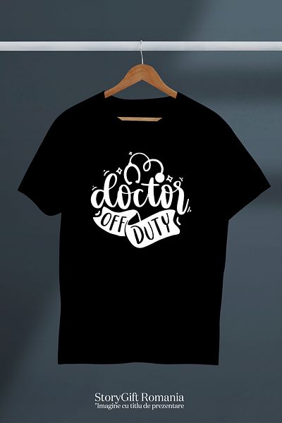 StoryGift Romania Tricou Barbati Pentru Doctorii Care Si-au Terminat Programul La Serviciu Cu Imprimeu Pe Fa Stg