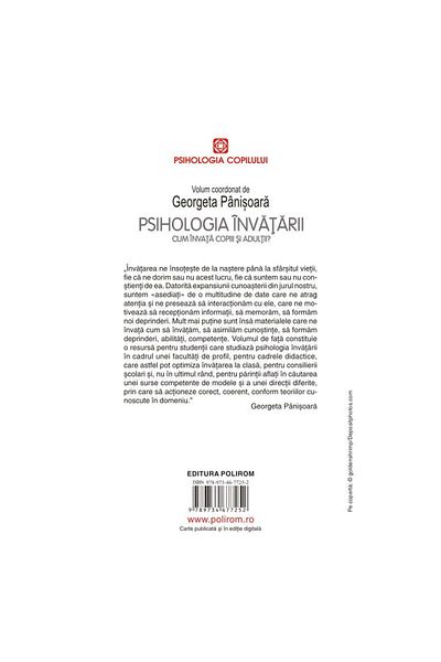 Polirom Psychology of learning. How do children and adults learn?, Georgeta Panisoara (coordinator)