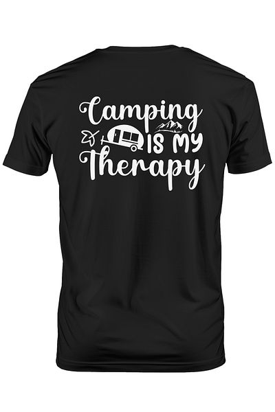 StoryGift Romania Men's T-shirt for camping lovers with the message in English "Camping is my therapy" - STG