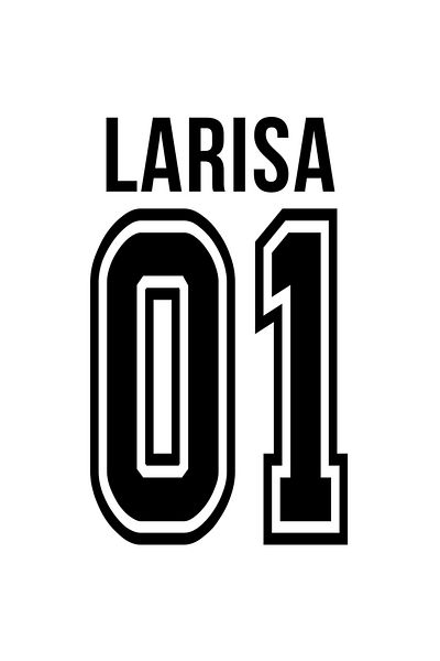 StoryGift Romania Sticker Autocolant 70CM Cu Textul Larisa, si Numarul 01, Cel Mai Bun, Apreciere, Personalizat