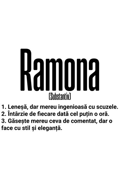 StoryGift Romania Sticker Adeziv 90CM Cu Numele Ramona, si Mesaj Amuzant, Len...