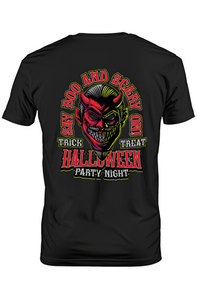 StoryGift Romania Tricou Barbati Cu Mesaj In Engleza Say Boo And Scary On, Ma...