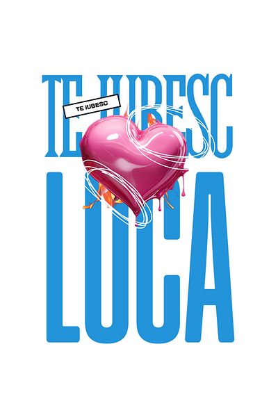 StoryGift Romania Sticker Eticheta 40CM Te Iubesc Luca, Dragoste, Inima, Iubire, Sfantul Valentin, Dragobete, Va