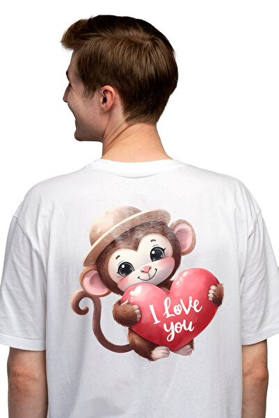 StoryGift Romania Tricou Barbati Cu Maimutica Exploratoare Cu O Inimioara In ...
