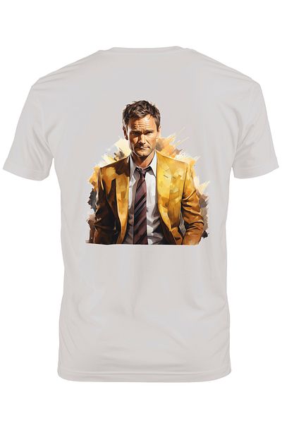 StoryGift Romania Tricou bărbătesc How I Met Your Mother, cravată, costum, Barney Stinson, dungi, cu imprimeuri Stg