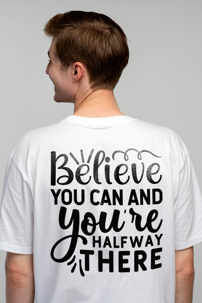 StoryGift Romania Tricou Barbati cu mesaj motivational "Believe you can and y...