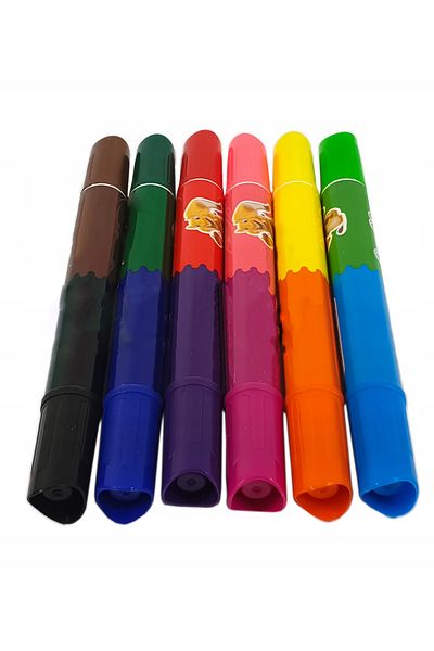 zola Set 6 carioci, cu 2 capete, 12 culori diferite, 14.5 cm