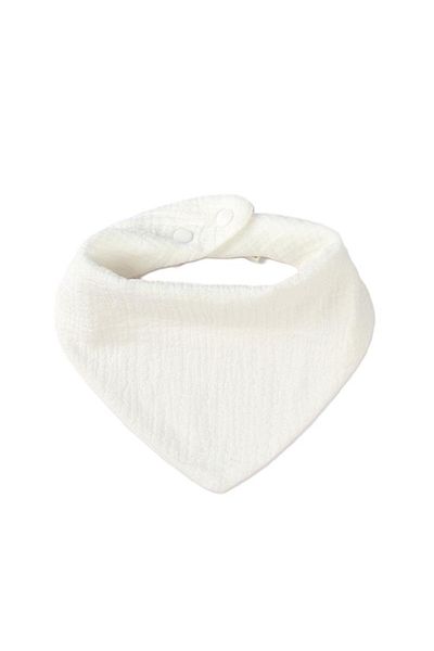 Flippy Triangular Bib, Flippy, Cotton, for Children 0-12 Months, 33x32 cm, Water Resistant, White