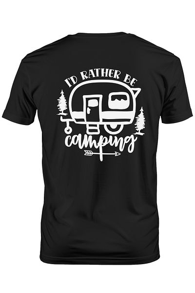StoryGift Romania Tricou bărbătesc pentru cei care preferă să meargă cu cortul - Rulotă cu copaci și imprimeu pe stg
