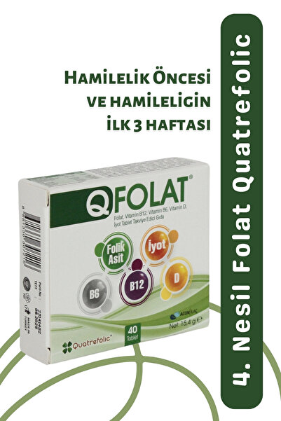 ACON İLAÇ Q Folat Vitamin B12 B6 D Iyot 40 Tablet