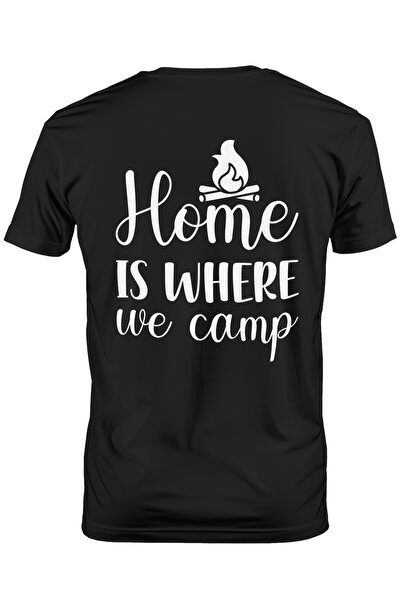 StoryGift Romania Tricou Barbati cu mesajul "Home is where we camp" - "acasa"...