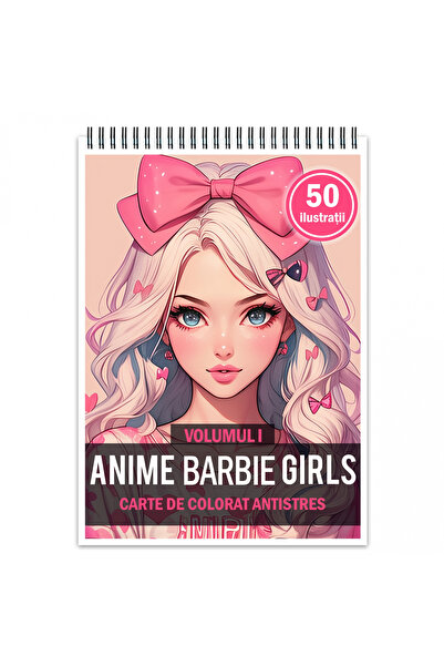 Legendary Gifts Carte de colorat pentru adulți, 50 de ilustrații, Fete Anime - Volumul I, format A4