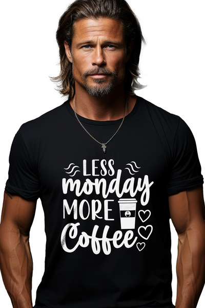 StoryGift Romania Men's T-shirt With Hearts And The Text "less Monday, More C...