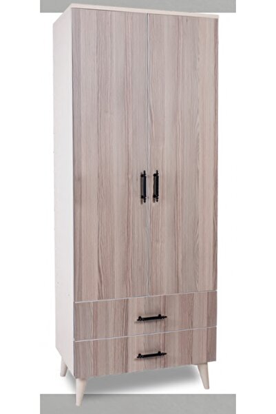 OnurEvimde 2 Kapaklı Askılı Çekmeceli Dolap Çok Amaçlı Dolap CordobaBeyaz Kur...