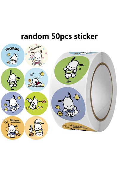 BANDAI 03 50pcs Sanrio Sticker Kawaii Kuromi Hello Kitty P Cinnamoroll Cartoon Kids Reward Stickers Gift De